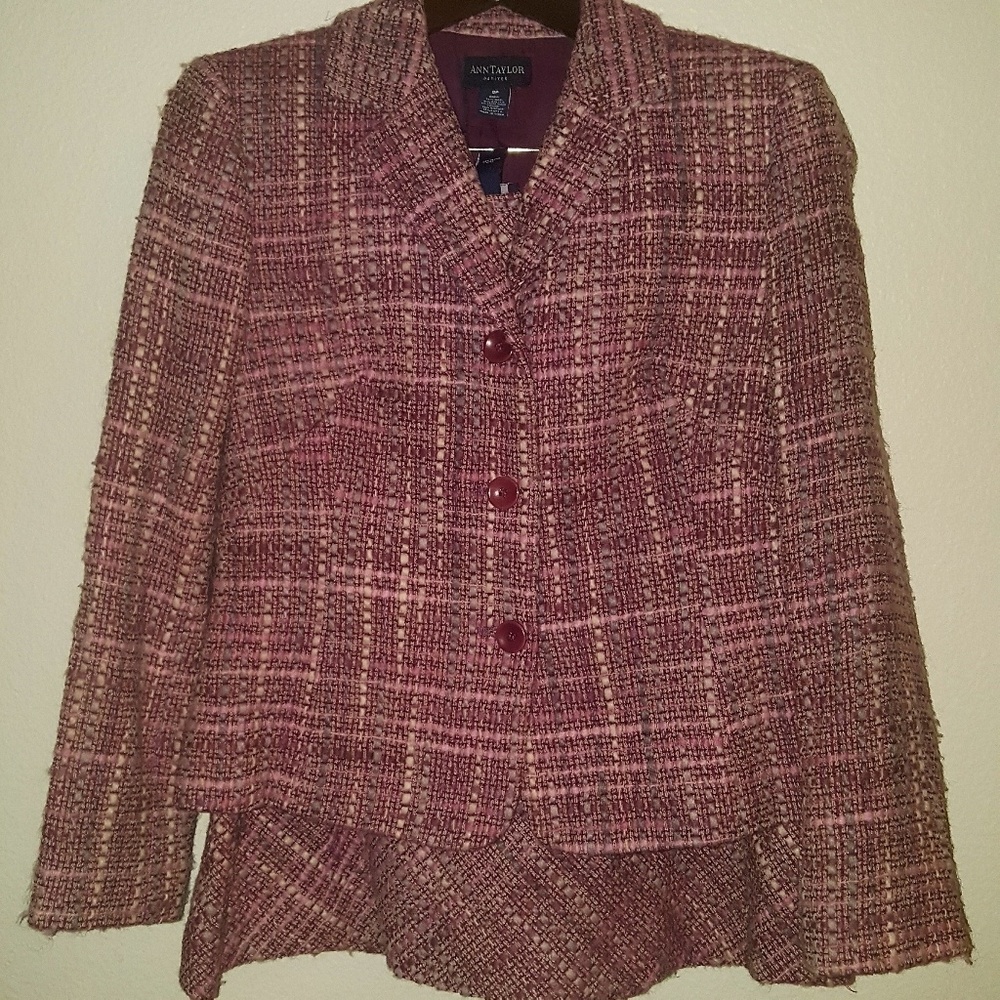 Wool blend Ann Taylor blazer and skirt suit
